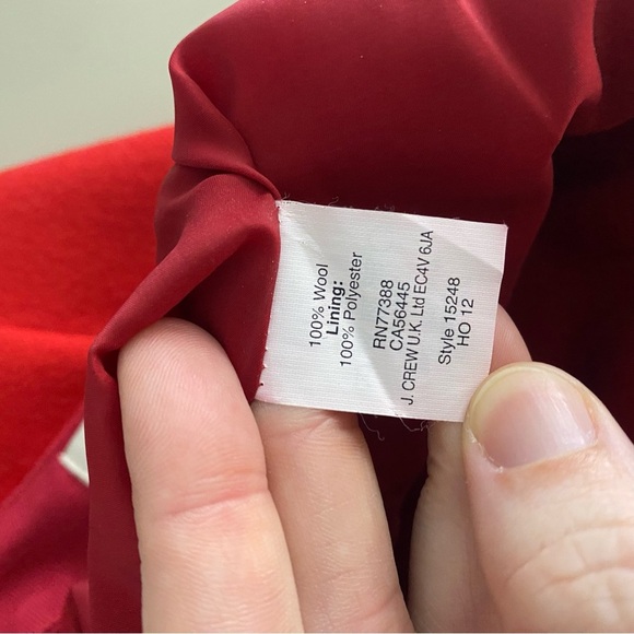 J Crew 100% Wool No. 2 Pencil Skirt 0T Tall Red 15248 - Picture 4 of 5